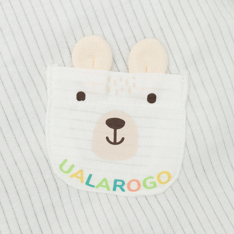 Bộ tay ngắn cài chéo in hình thú Ualarogo UR2188 màu be 7