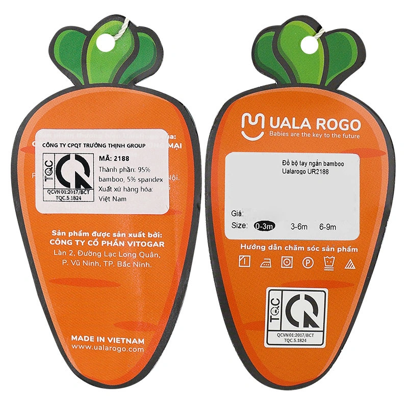 Bộ tay ngắn cài chéo in hình thú Ualarogo UR2188 màu be 27