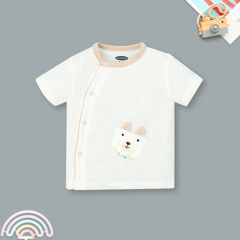 Bộ tay ngắn cài chéo in hình thú Ualarogo UR2188 màu be 15