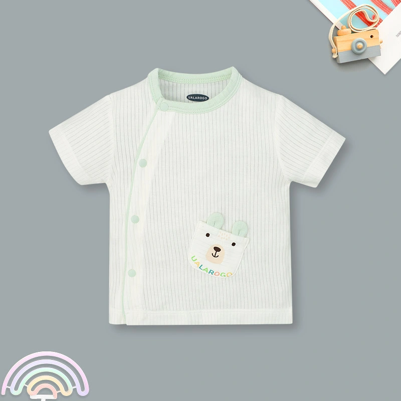 Bộ tay ngắn cài chéo in hình thú Ualarogo UR2188 màu be 28