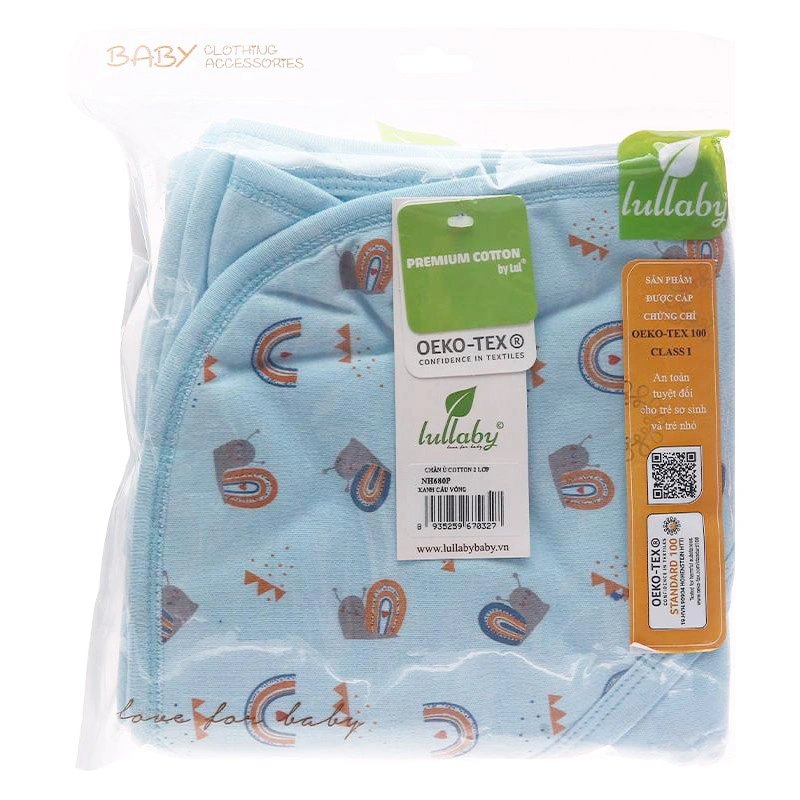 Khăn quấn cotton Lullaby NH680P 80x80 cm - Xanh cầu vồng 6