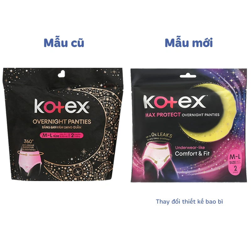 Băng quần ban đêm Kotex chống tràn size M-L 2 miếng - Giao bao bì ngẫu nhiên 8