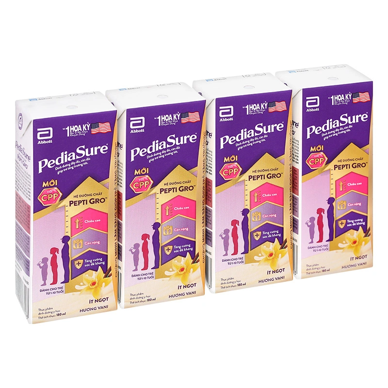 Combo 2 thùng 48 hộp sữa pha sẵn Abbott PediaSure hương vani 180 ml (1 - 10 tuổi) - Giao bao bì ngẫu nhiên 5