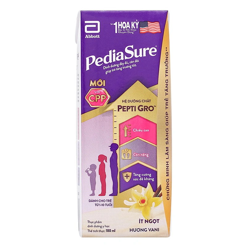 Combo 2 thùng 48 hộp sữa pha sẵn Abbott PediaSure hương vani 180 ml (1 - 10 tuổi) - Giao bao bì ngẫu nhiên 10