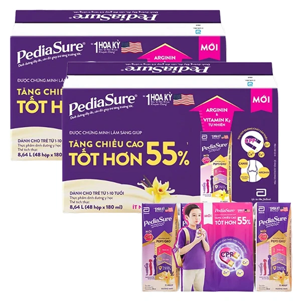Combo 2 thùng 48 hộp sữa pha sẵn Abbott PediaSure - Giao bao bì ngẫu nhiên