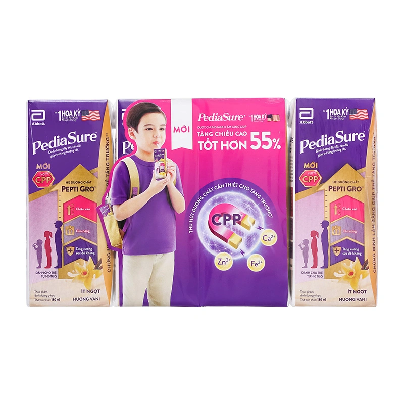 Combo 5 thùng 48 hộp sữa pha sẵn Abbott PediaSure hương vani 180 ml (1 - 10 tuổi) - Giao bao bì ngẫu nhiên 6