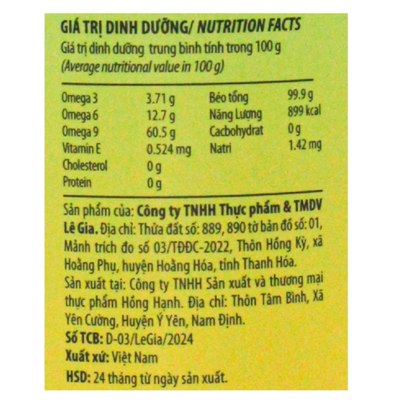 Dầu gấc Lê Gia ăn dặm cho bé chai 200 ml (từ 6 tháng) 9