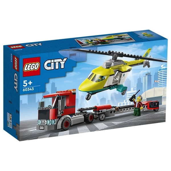 Đồ chơi lắp ráp xe vận chuyển trực thăng cứu hộ Lego City 60343 (215 chi tiết) 1