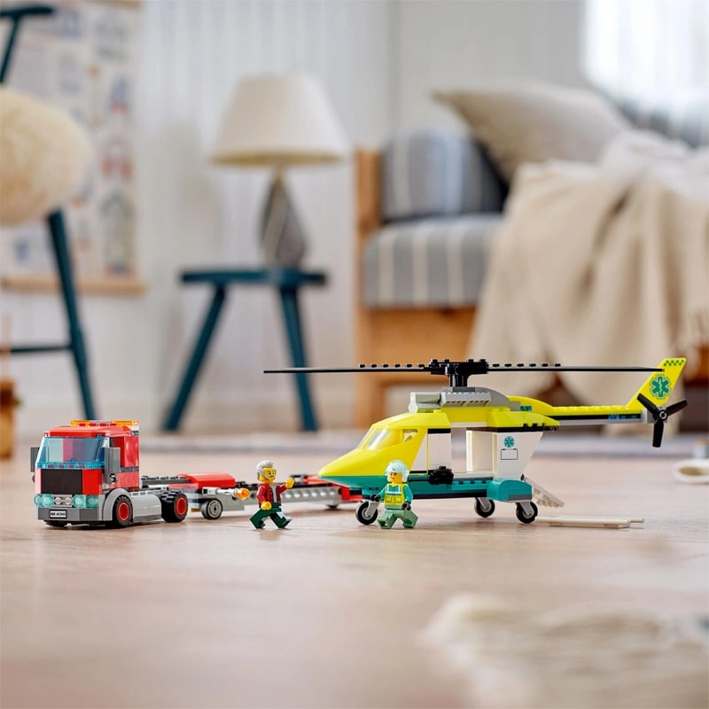 Đồ chơi lắp ráp xe vận chuyển trực thăng cứu hộ Lego City 60343 (215 chi tiết) 4