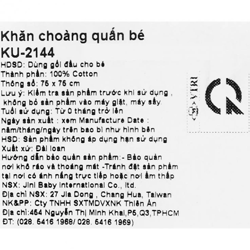 Khăn quấn cotton KuKu KU2144 75x75 cm - Màu ngẫu nhiên 3