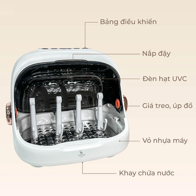 Máy tiệt trùng và sấy khô bình sữa Moaz BéBé MB-044 - ION 5