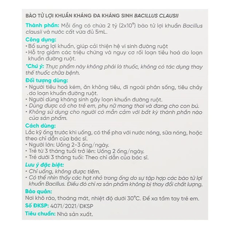 Thực phẩm bảo vệ sức khỏe Livespo Clausy hỗ trợ cải thiện hệ vi sinh đường ruột, 20 ống dạng uống 6