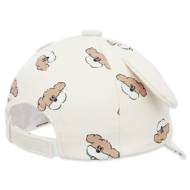 Nón kết cho bé TOP KIDS thêu chó con màu nâu be 3