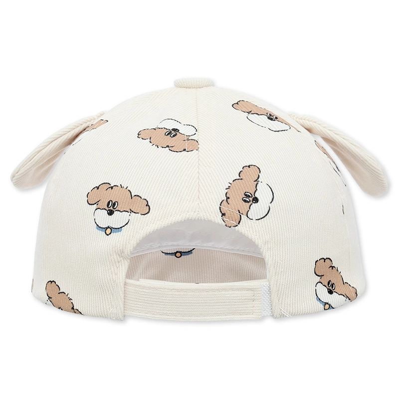Nón kết cho bé TOP KIDS thêu chó con màu nâu be 4