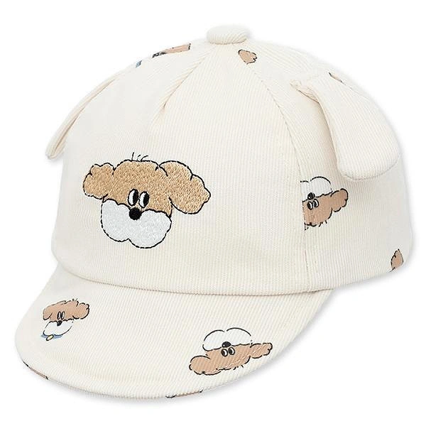 Nón kết TOP KIDS thêu chó con màu nâu be