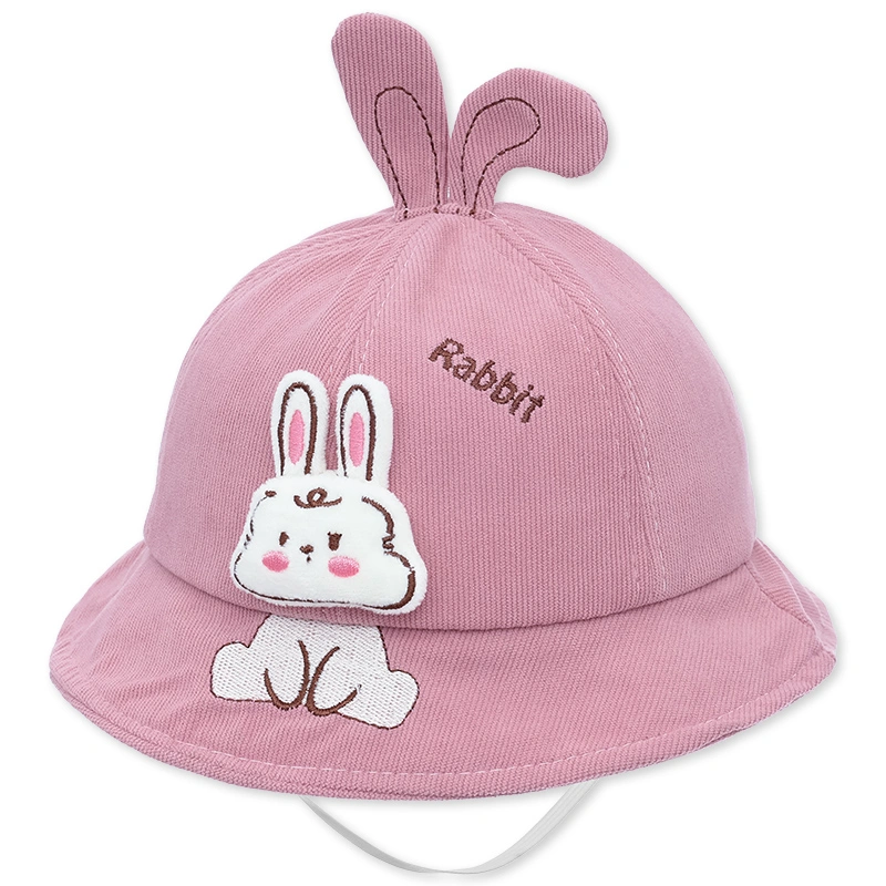 Nón vành cho bé TOP KIDS thêu thỏ con màu xanh 9