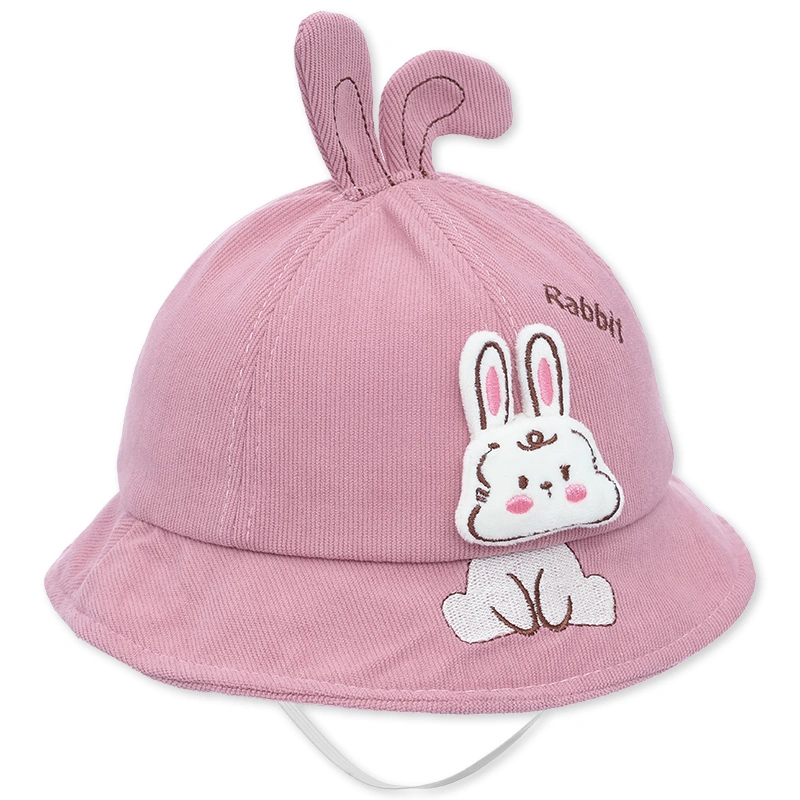 Nón vành cho bé TOP KIDS thêu thỏ con màu xanh 10