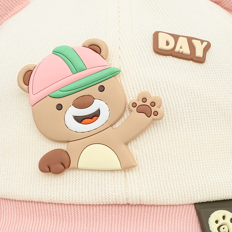 Nón vành cho bé TOP KIDS thêu gấu màu xanh - be 19