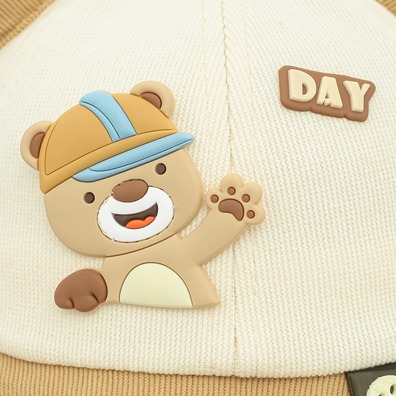 Nón vành cho bé TOP KIDS thêu gấu màu xanh - be 12