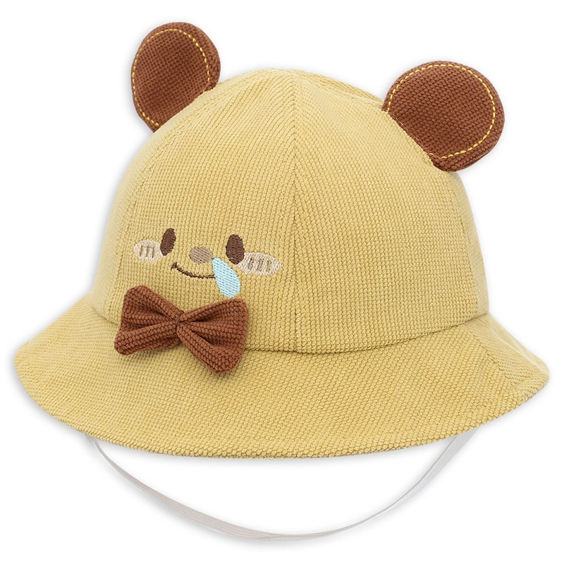 Nón vành cho bé TOP KIDS thêu mèo màu hồng 10