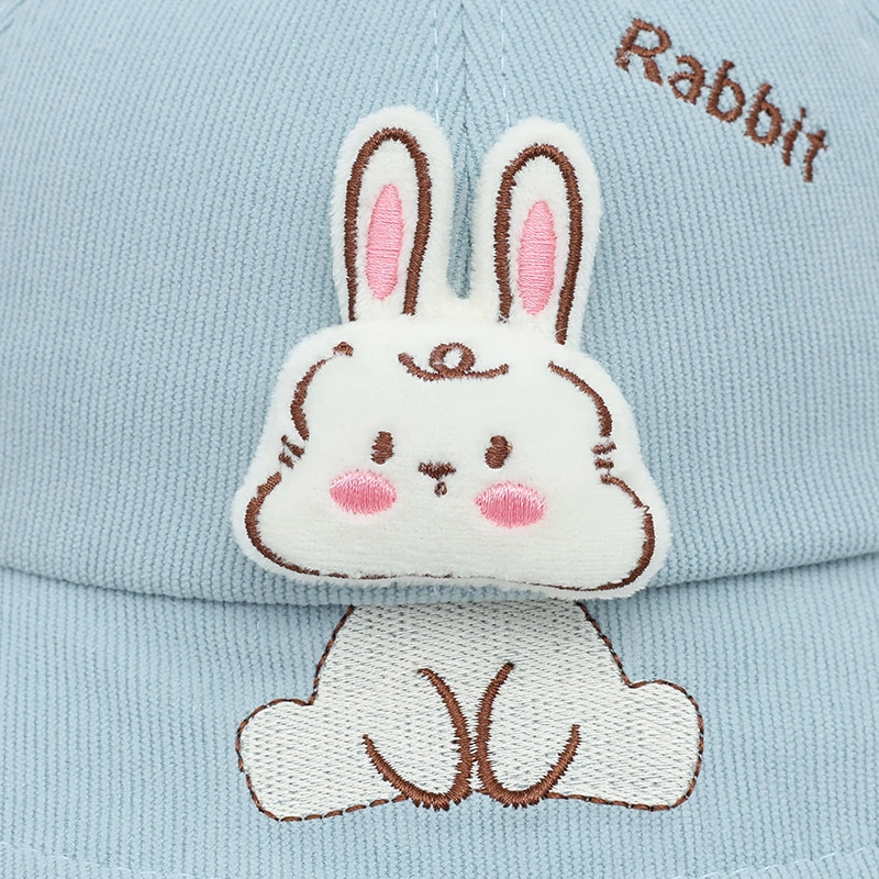 Nón vành cho bé TOP KIDS thêu thỏ con màu xanh 5