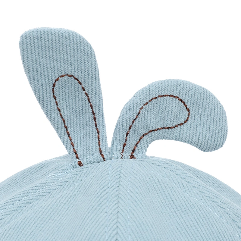 Nón vành cho bé TOP KIDS thêu thỏ con màu xanh 6