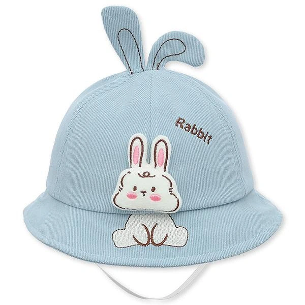 Nón vành TOP KIDS thêu thỏ con màu xanh