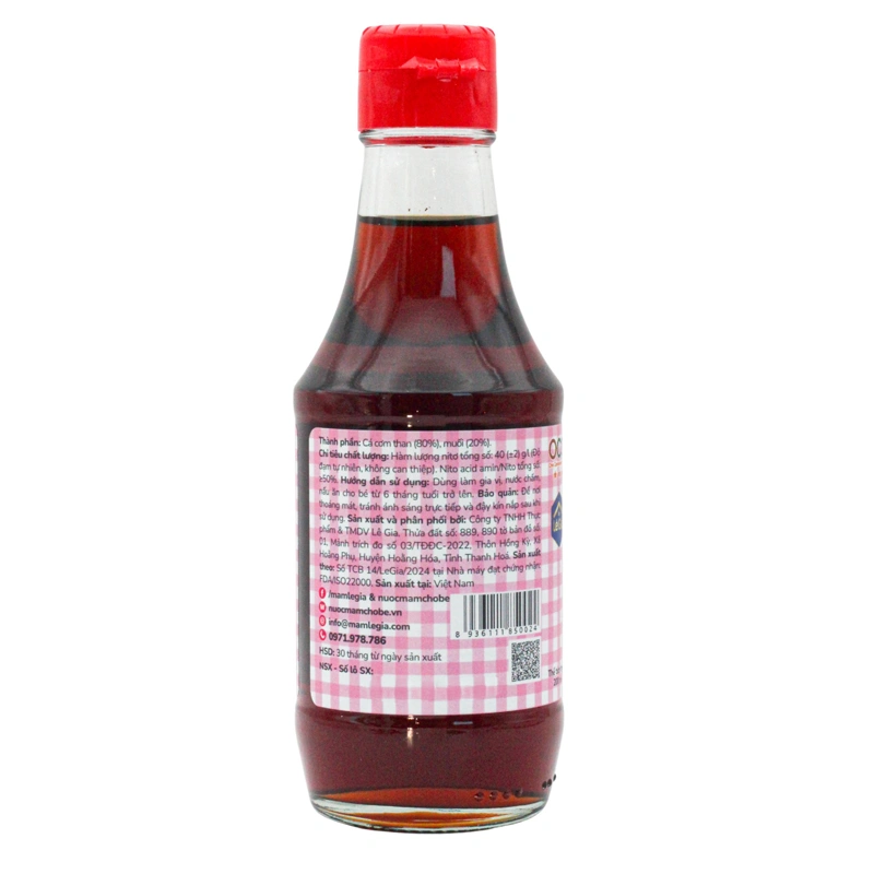 Nước mắm Lê Gia ăn dặm cho bé 40°N chai 60 ml (từ 1 tuổi) - Giao bao bì ngẫu nhiên 10
