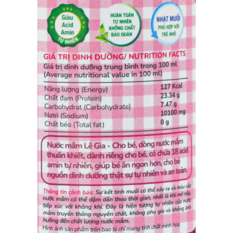 Nước mắm Lê Gia ăn dặm cho bé 40°N chai 60 ml (từ 1 tuổi) - Giao bao bì ngẫu nhiên 13