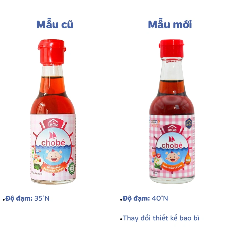 Nước mắm Lê Gia ăn dặm cho bé 40°N chai 60 ml (từ 1 tuổi) - Giao bao bì ngẫu nhiên 2