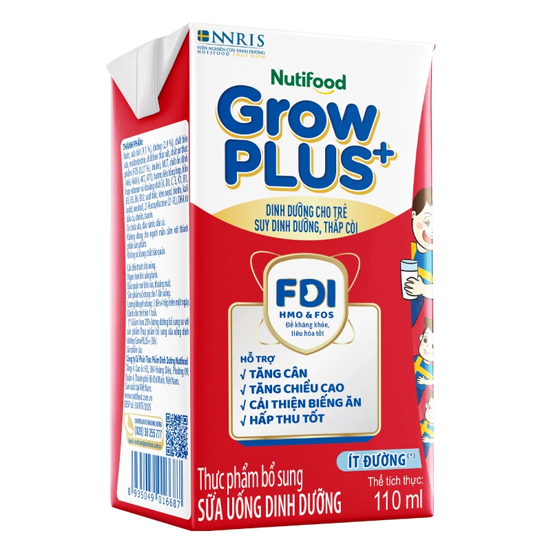 Thùng 48 hộp sữa pha sẵn Nutifood GrowPLUS+ đỏ ít đường hương vani 110 ml cho trẻ suy dinh dưỡng, thấp còi (từ 1 tuổi) - Giao bao bì ngẫu nhiên 14