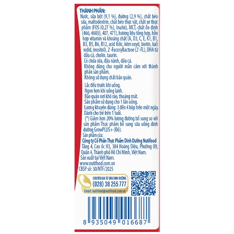 Thùng 48 hộp sữa pha sẵn Nutifood GrowPLUS+ đỏ ít đường hương vani 110 ml cho trẻ suy dinh dưỡng, thấp còi (từ 1 tuổi) - Giao bao bì ngẫu nhiên 11