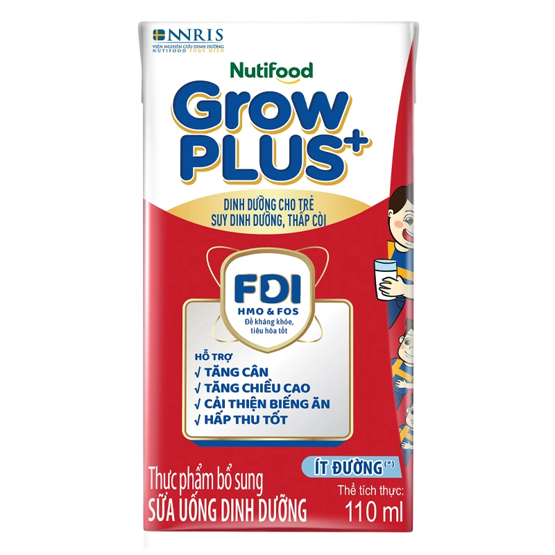 Thùng 48 hộp sữa pha sẵn Nutifood GrowPLUS+ đỏ ít đường hương vani 110 ml cho trẻ suy dinh dưỡng, thấp còi (từ 1 tuổi) - Giao bao bì ngẫu nhiên 7