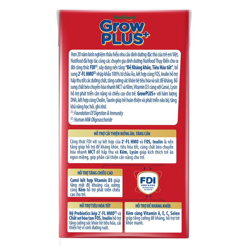 Thùng 48 hộp sữa pha sẵn Nutifood GrowPLUS+ đỏ ít đường hương vani 110 ml cho trẻ suy dinh dưỡng, thấp còi (từ 1 tuổi) - Giao bao bì ngẫu nhiên 8
