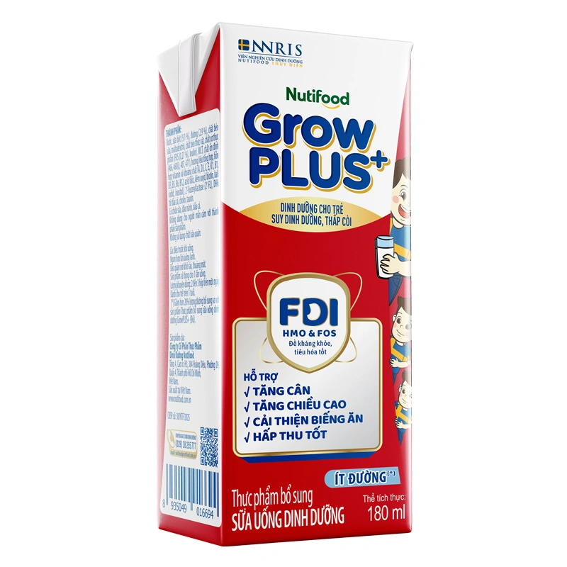 Thùng 48 hộp sữa pha sẵn Nutifood GrowPLUS+ đỏ ít đường hương vani 180 ml cho trẻ suy dinh dưỡng, thấp còi (từ 1 tuổi) - Giao bao bì ngẫu nhiên 6