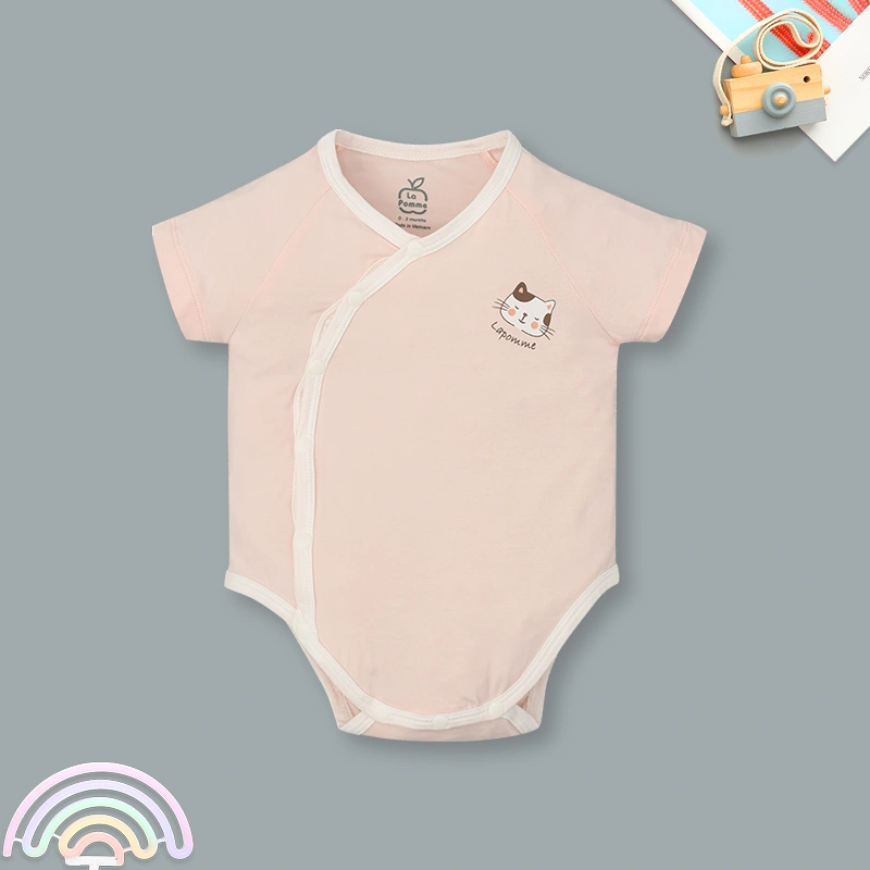 Set 2 bodysuit cài chéo La Pomme bé mimi của mẹ màu trắng - vàng 20