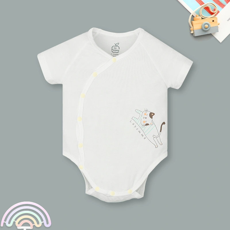 Set 2 bodysuit cài chéo La Pomme bé mimi của mẹ màu trắng - vàng 5