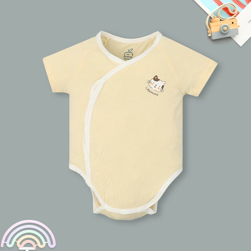 Set 2 bodysuit cài chéo La Pomme bé mimi của mẹ màu trắng - vàng 6