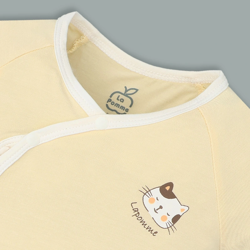 Set 2 bodysuit cài chéo La Pomme bé mimi của mẹ màu trắng - vàng 8