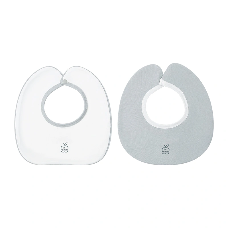 Set 2 yếm ăn cho bé sợi tre La Pomme động vật đáng yêu - Màu ghi (0 - 3 tháng) 4