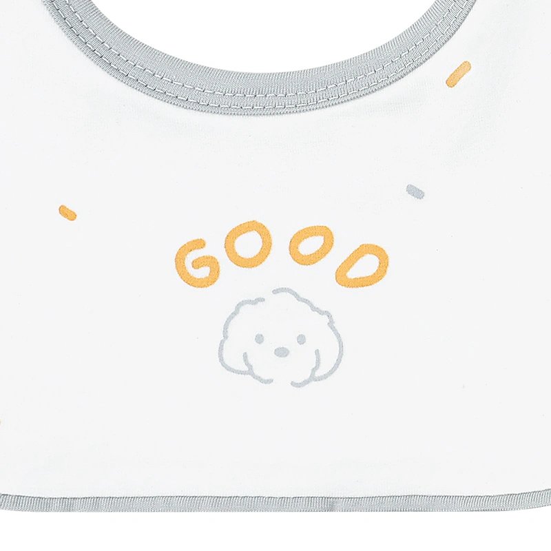 Set 2 yếm ăn cho bé sợi tre La Pomme động vật đáng yêu - Màu ghi (0 - 3 tháng) 7