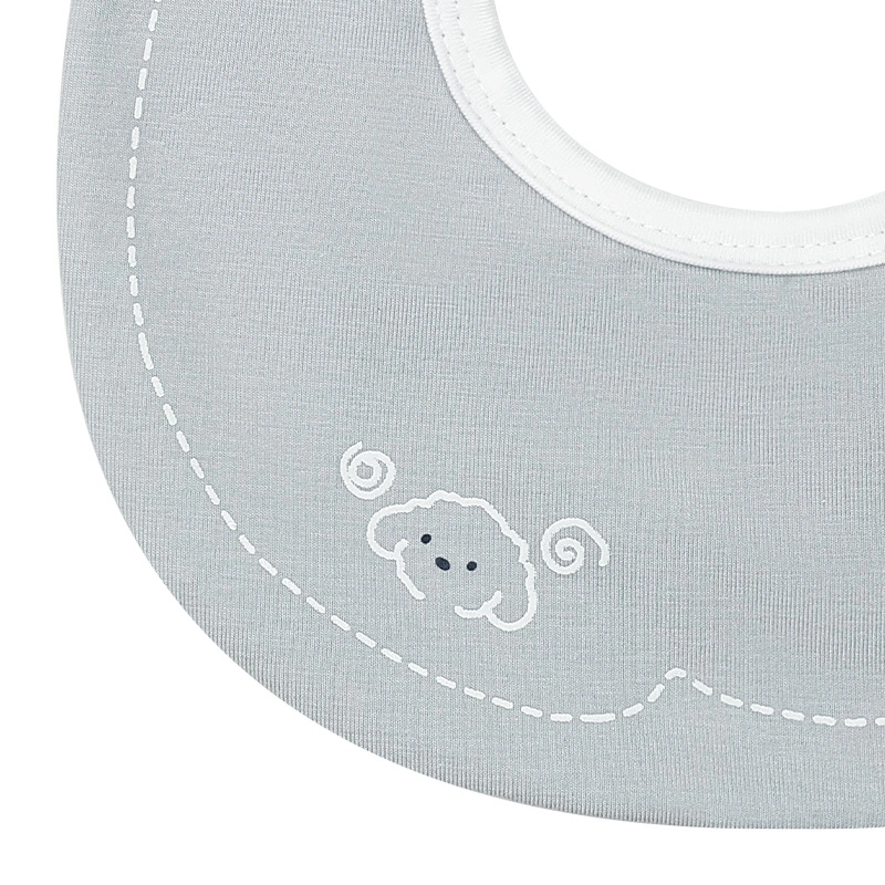 Set 2 yếm ăn cho bé sợi tre La Pomme động vật đáng yêu - Màu ghi (0 - 3 tháng) 8