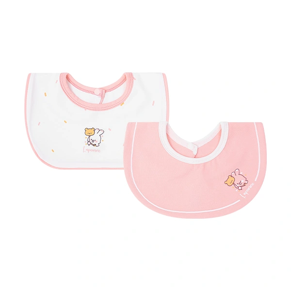 Set 2 yếm ăn cho bé La Pomme - Màu hồng