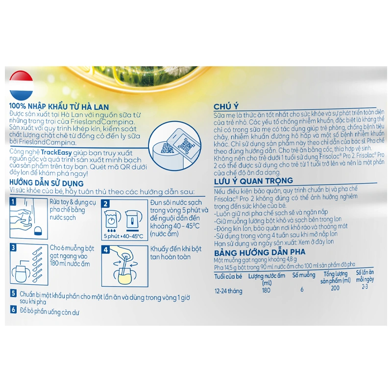 Sữa bột Frisolac Pro số 2 800g (1 - 2 tuổi) 4