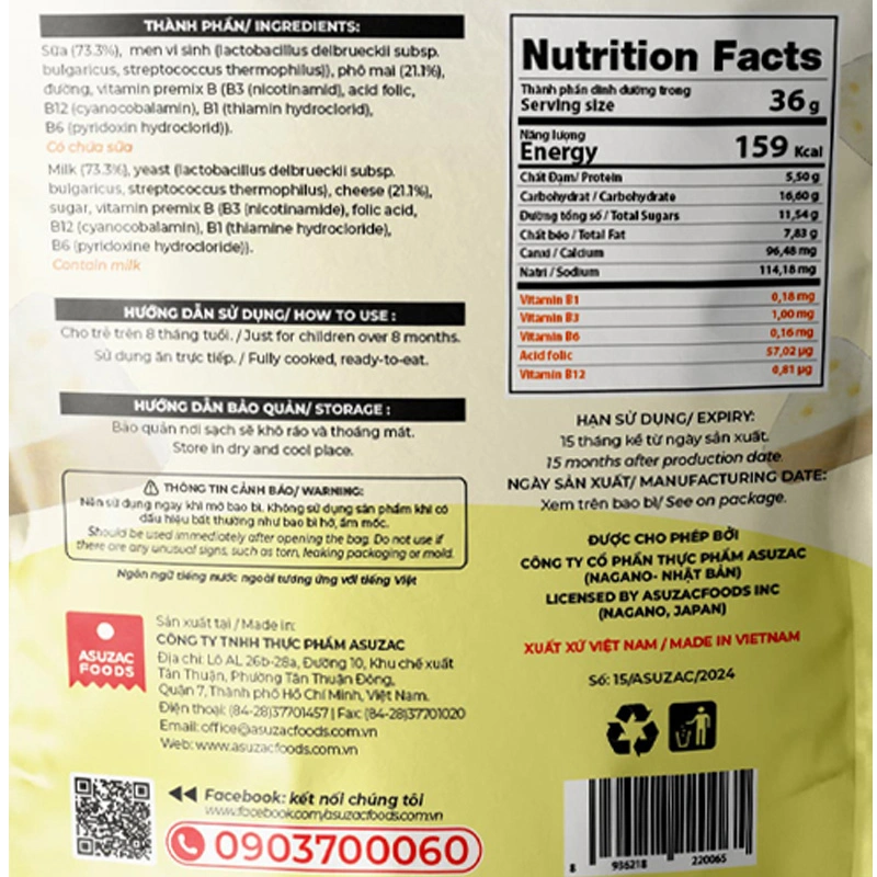 Sữa chua khô sấy thăng hoa vị xoài Yumi Yumi gói 36g (từ 8 tháng) 5