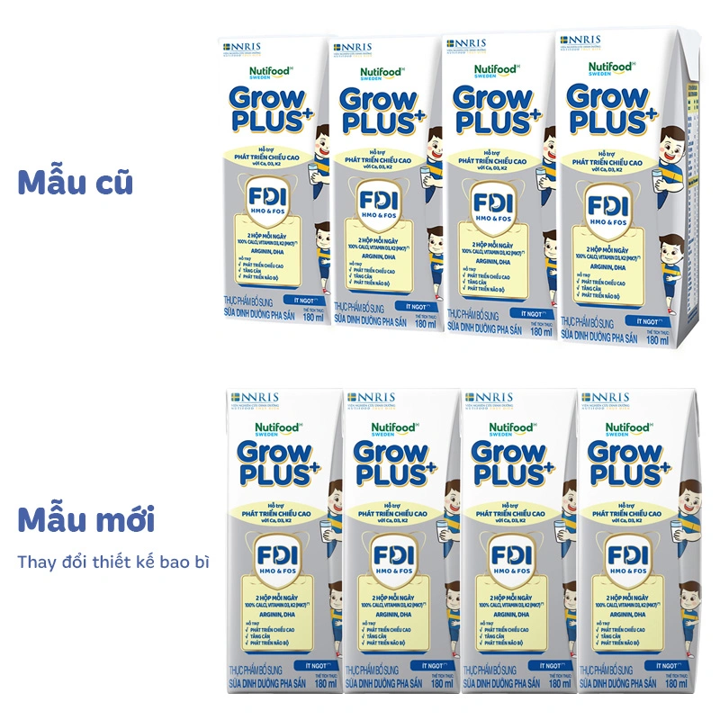 Thùng 24 hộp sữa pha sẵn Nutifood GrowPLUS+ bạc hương vani 180 ml (từ 1 tuổi) - Giao bao bì ngẫu nhiên 3