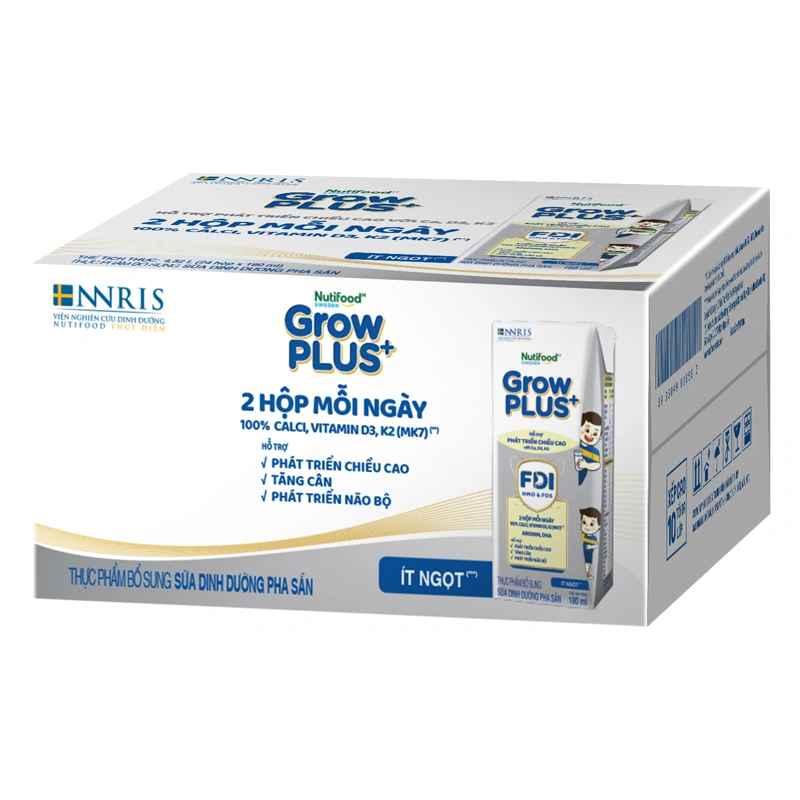Thùng 24 hộp sữa pha sẵn Nutifood GrowPLUS+ bạc hương vani 180 ml (từ 1 tuổi) - Giao bao bì ngẫu nhiên 5