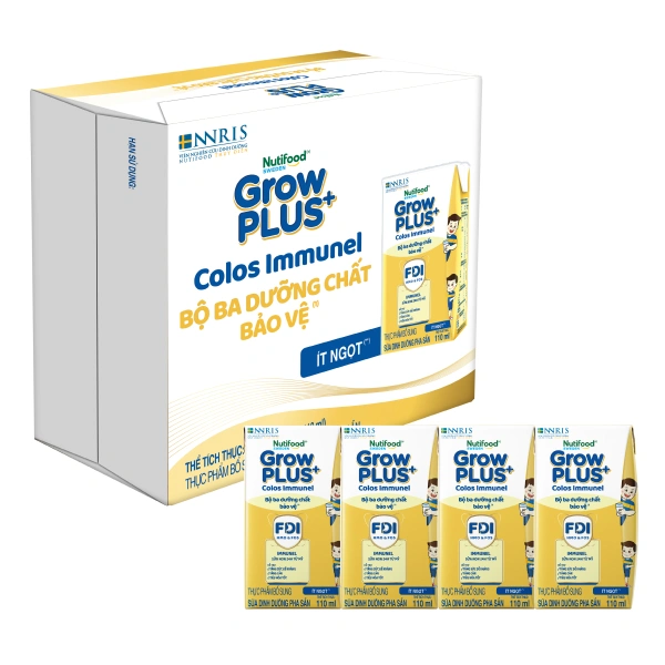 Thùng 24 hộp sữa non pha sẵn Nutifood GrowPLUS+ Colos Immunel hương vani 110 ml (từ 1 tuổi) - Giao bao bì ngẫu nhiên 1
