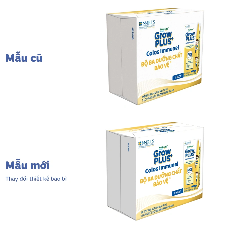 Thùng 24 hộp sữa non pha sẵn Nutifood GrowPLUS+ Colos Immunel hương vani 180 ml (từ 1 tuổi) - Giao bao bì ngẫu nhiên 2