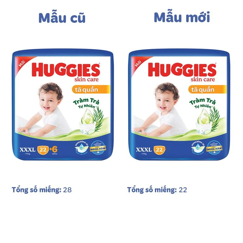 Tã quần Huggies Skincare size XXXL 22 miếng (Trên 17 kg) - Giao bao bì ngẫu nhiên 2
